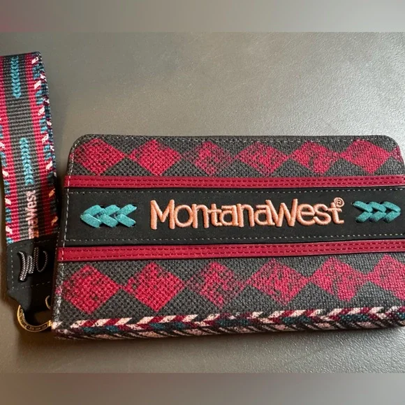 Montana West Brown Wallet with Embroidered Logo - Picture 1 of 2